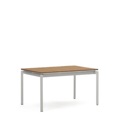 Kave Home Uitschuifbare Tuintafel 'Canyelles' 140/200 x 90cm, kleur Naturel/Lichtgrijs