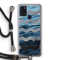 Oceaan: Samsung Galaxy A21s Transparant Hoesje met koord - thumbnail