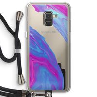 Zweverige regenboog: Samsung Galaxy A8 (2018) Transparant Hoesje met koord