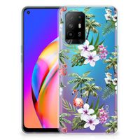 OPPO A94 5G | Reno5 Z TPU Hoesje Flamingo Palms