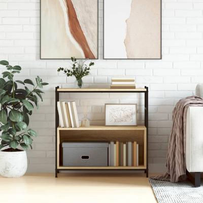 Boekenrek 80x30x78,5 cm bewerkt hout en ijzer sonoma eikenkleur