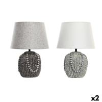 Bureaulamp DKD Home Decor Zwart Stof Polyester Groen Keramiek 220 V 50 W (24 x 24 x 34 cm) (2 Stuks)