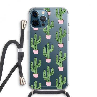 Cactus Lover: iPhone 12 Pro Max Transparant Hoesje met koord