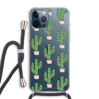 Cactus Lover: iPhone 12 Pro Max Transparant Hoesje met koord