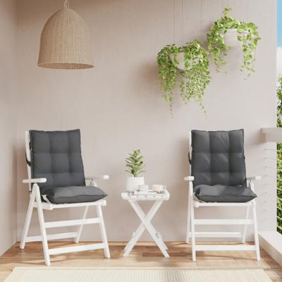 VidaXL Stoelkussens 2 st lage rug oxford stof antracietkleurig
