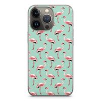 Flamingoprint groen: iPhone 13 Pro Transparant Hoesje