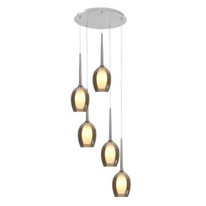 Belle 5 lichts amber hanglamp