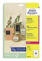 Avery-Zweckform T3001-10 Labels 90 x 50 mm Polyester Wit 100 stuk(s) Niet hechtend Laser (kleur), Laser (zwart/wit)