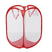 3 stuks opvouwbare pop up Wash tas wasmand tas belemmert mesh opslag Pueple vuile kleren mand (rood)