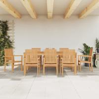 9-delige Tuinset massief teakhout