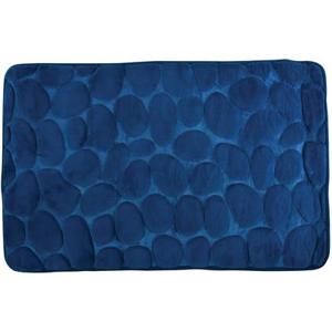 MSV Badkamerkleedje|badmat - kiezel - vloer - marine blauw - 50 x 80cm