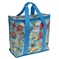 Medium size koeltas voor lunch Tropical Flowers blauw/creme 34 x 16 x 36 cm 16 liter