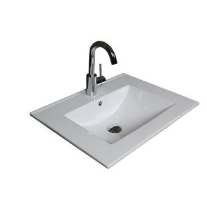 Badmeubelset BWS Salt 50x46cm Greeploos 2 Lades Met Wastafel 1 Kraangat Ice White