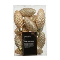 Dennenappel kunststof L9b5h14 cm parel 12 st Shatterproof Decoris - Decoris Dennenappel kunststof L9b5h14 cm parel 12 st Shatterproof Decoris - Decoris