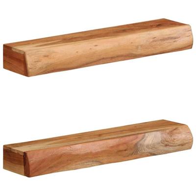 Wandschappen 2 st 60x17x8 cm massief acaciahout