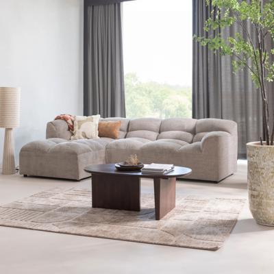WOOOD Loungebank 'Tibas' Links, Geweven stof, kleur Zand