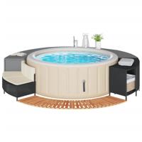 VidaXL Hottub-ombouw poly rattan en massief acaciahout zwart