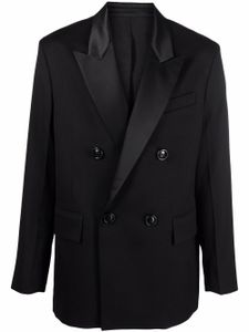 AMI Paris blazer croisé à revers pointus - Noir