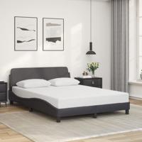 Bedframe met hoofdbord kunstleer grijs 140x200 cm