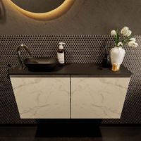 Mondiaz Fowy toiletmeubel 100cm Carrara met blad en waskom urban links 1 kraangat