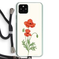 Red poppy: Pixel 5a 5G Transparant Hoesje met koord