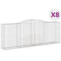 The Living Store Schanskorf - Gabion - Decoratieve Tuinbarrière - 400x50x140/160 cm - Gegalvaniseerd IJzer