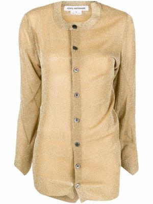 Junya Watanabe cardigan boutonné en effet métallisé - Jaune