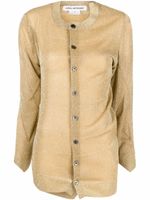 Junya Watanabe cardigan boutonné en effet métallisé - Jaune