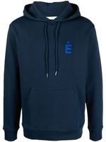 Etudes hoodie en coton biologique à patch logo - Bleu - thumbnail