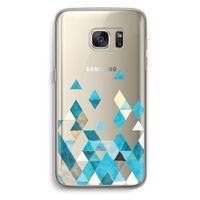 Gekleurde driehoekjes blauw: Samsung Galaxy S7 Transparant Hoesje