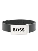 BOSS Kidswear ceinture en cuir à boucle logo - Noir