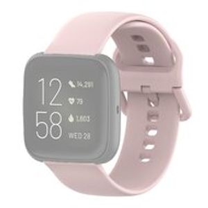 Fitbit Versa 1 / 2 & Lite siliconen sportbandje met gespsluiting - Roze - Maat: Large