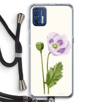 Purple poppy: Motorola Moto G9 Plus Transparant Hoesje met koord