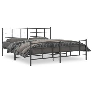 Bedframe met hoofd- en voeteneinde metaal zwart 183x213 cm