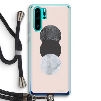 Marmeren cirkels: Huawei P30 Pro Transparant Hoesje met koord