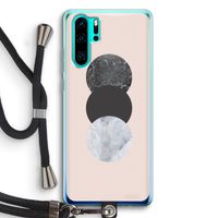 Marmeren cirkels: Huawei P30 Pro Transparant Hoesje met koord