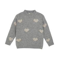 Daily7 winter sweater meisjes - grijs - hart/gebreid