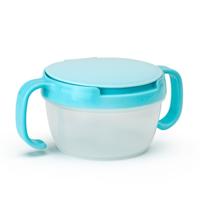 Baby snacks Bowl kinderen kinderen voedsel opslag gerechten anti spill 360 roteren baby solide voederen plaat tafelgerei baby voeden stuff (blauw)