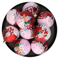 18x Kunststof kerstballen met kerstmannen en sneeuwpoppen 6 cm   -