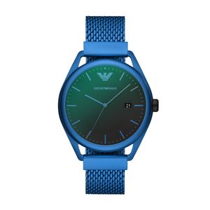 Horlogeband Armani AR11328 Aluminium Blauw 20mm