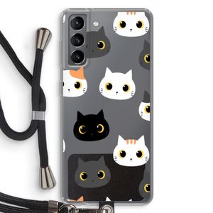 Katten: Samsung Galaxy S21 Transparant Hoesje met koord