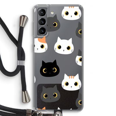 Katten: Samsung Galaxy S21 Transparant Hoesje met koord