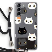 Katten: Samsung Galaxy S21 Transparant Hoesje met koord