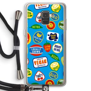 Fruitsticker: Samsung Galaxy A8 (2018) Transparant Hoesje met koord