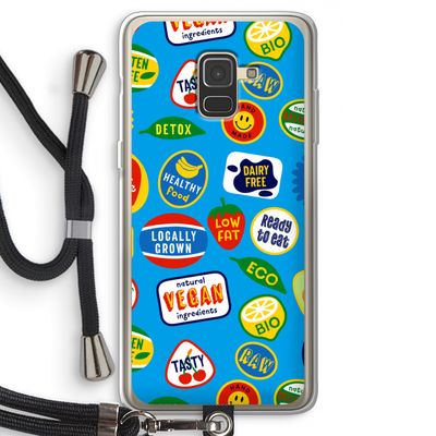Fruitsticker: Samsung Galaxy A8 (2018) Transparant Hoesje met koord