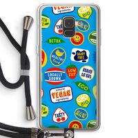 Fruitsticker: Samsung Galaxy A8 (2018) Transparant Hoesje met koord