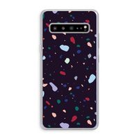 Dark Rounded Terrazzo: Samsung Galaxy S10 5G Transparant Hoesje