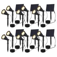 6 Sets van 2 Bend solar prikspots met los zonnepaneel - Incl. schemerschakelaar - 3000K warm wit - 2 lichtstanden - 200lm - 6-9 uur brandtijd - IP65 waterdicht