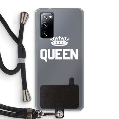 Queen zwart: Samsung Galaxy S20 FE / S20 FE 5G Transparant Hoesje met koord
