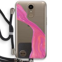 Paarse stroom: LG K10 (2017) Transparant Hoesje met koord